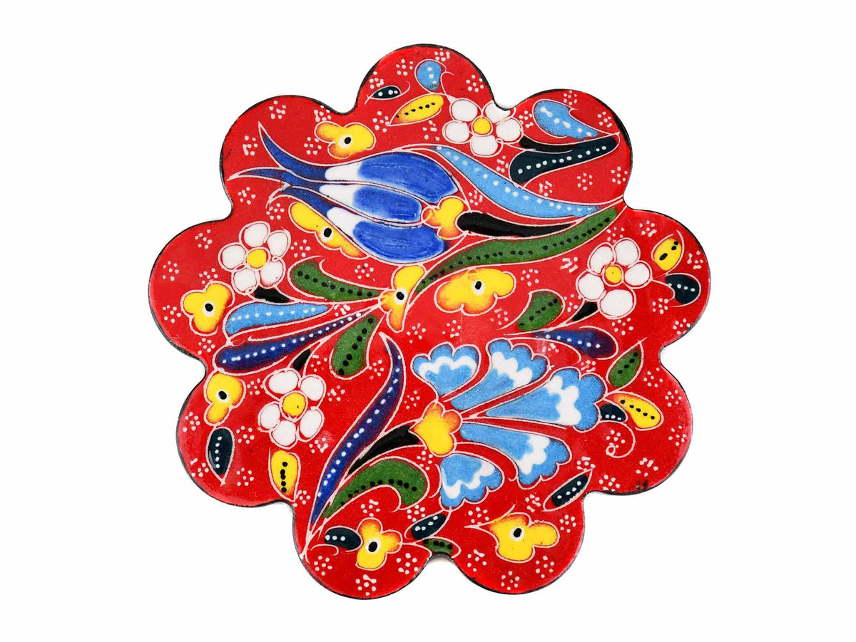 Turkish Coasters Flower Collection Red Ceramic Sydney Grand Bazaar 5 