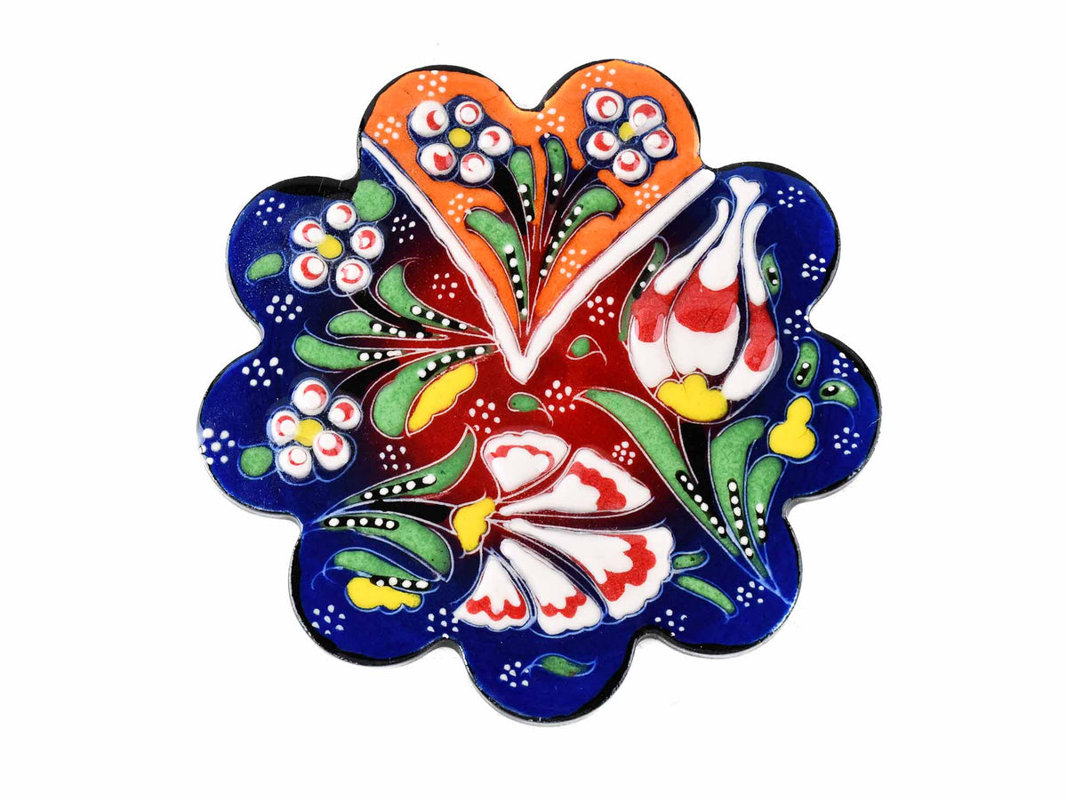 Turkish Coasters Flower Collection Two Tone Blue Ceramic Sydney Grand Bazaar 6 