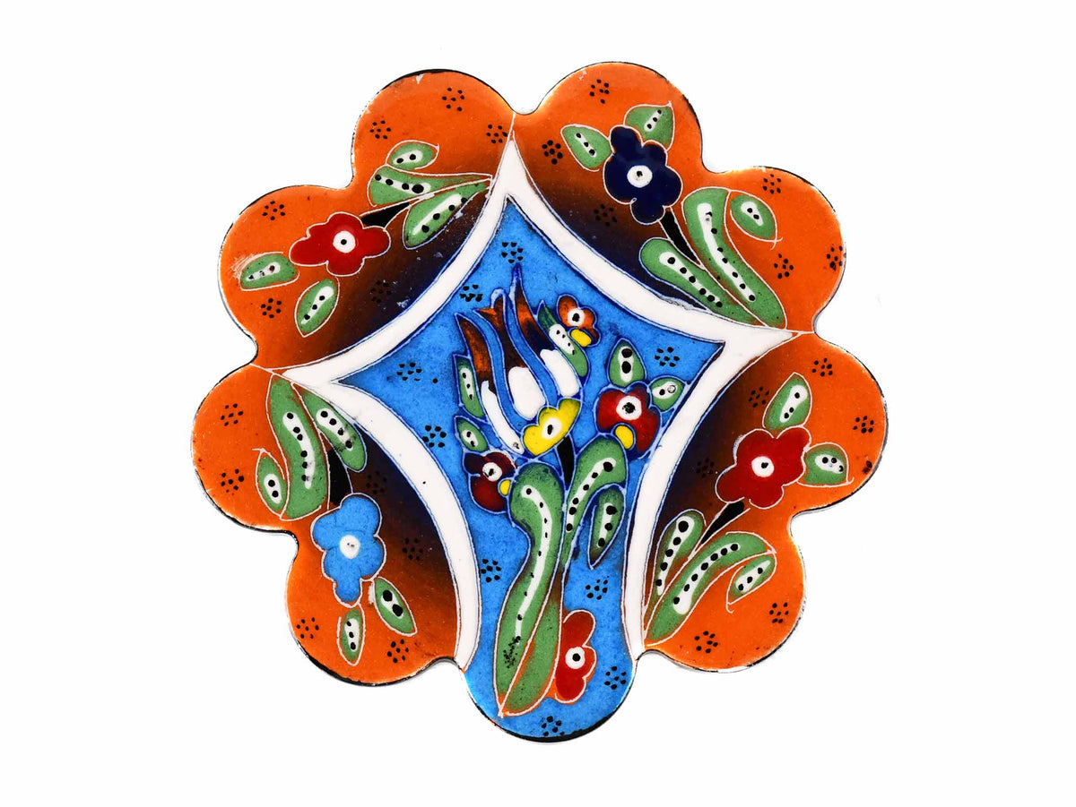 Turkish Coasters Flower Collection Two Tone Orange Ceramic Sydney Grand Bazaar 5 