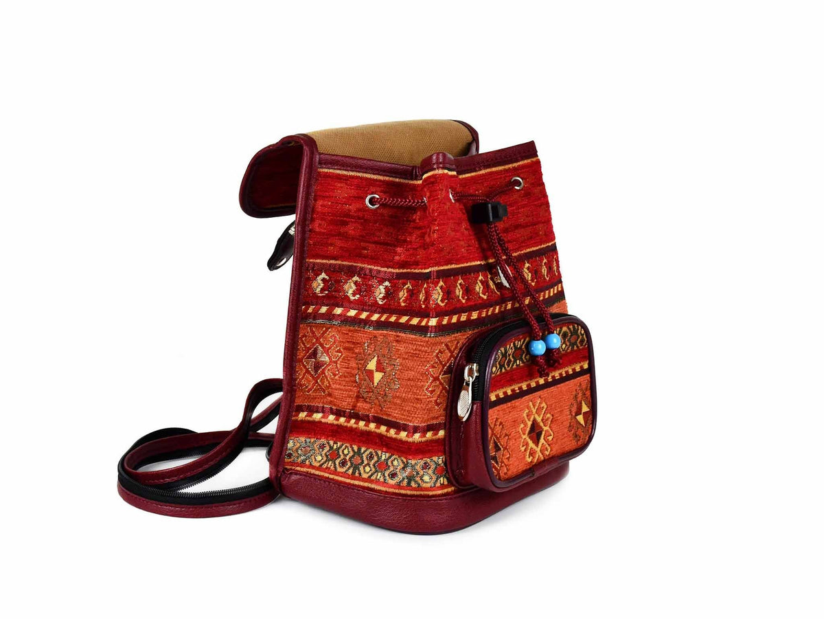 Turkish Handbag Backpack Aztec Red Rusty Textile Sydney Grand Bazaar 