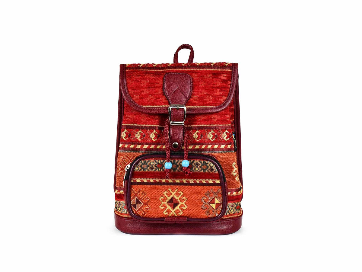 Turkish Handbag Backpack Aztec Red Rusty Textile Sydney Grand Bazaar 