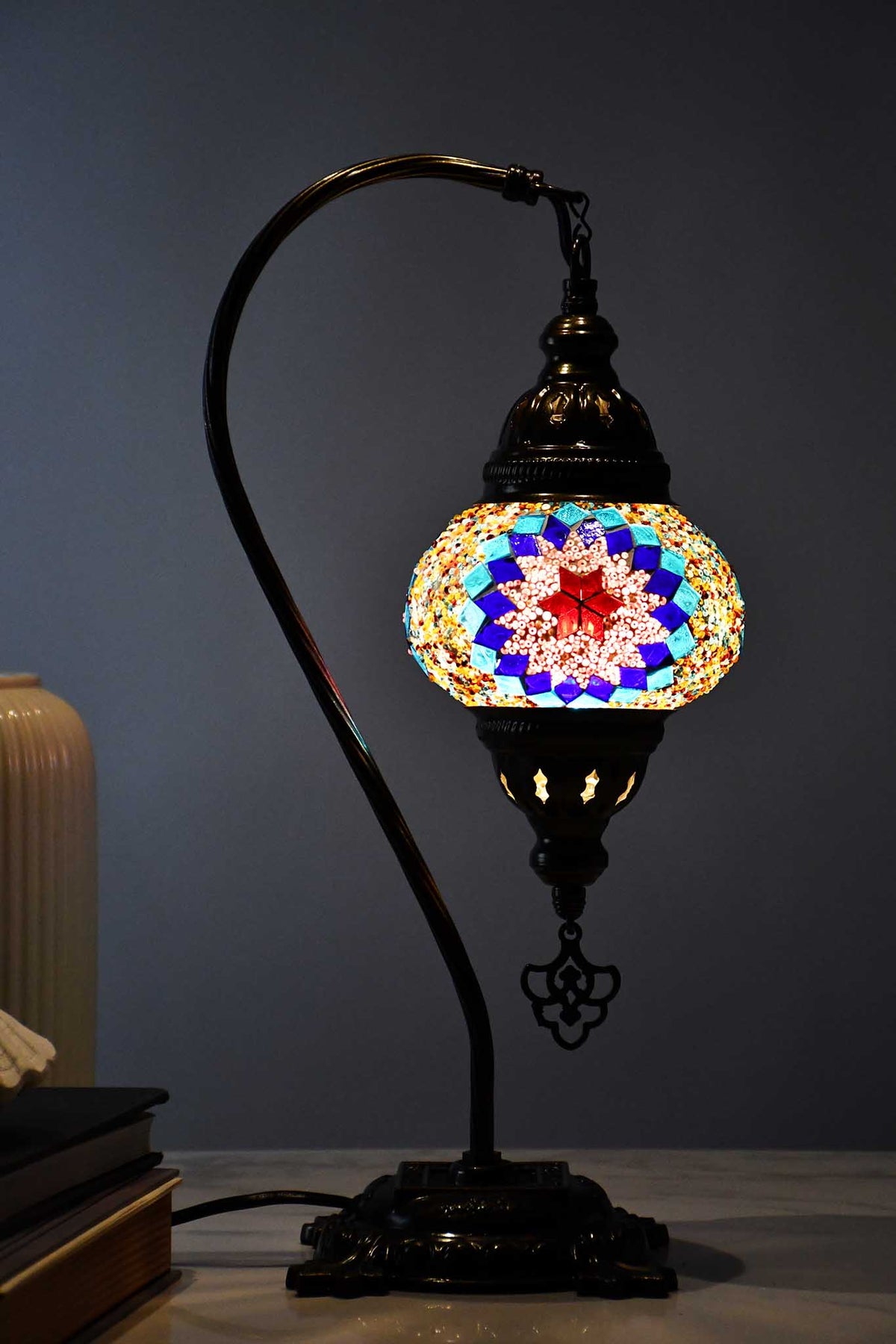 Turkish Lamp Hanging Colourful beads Star Blue Pink Lighting Sydney Grand Bazaar 