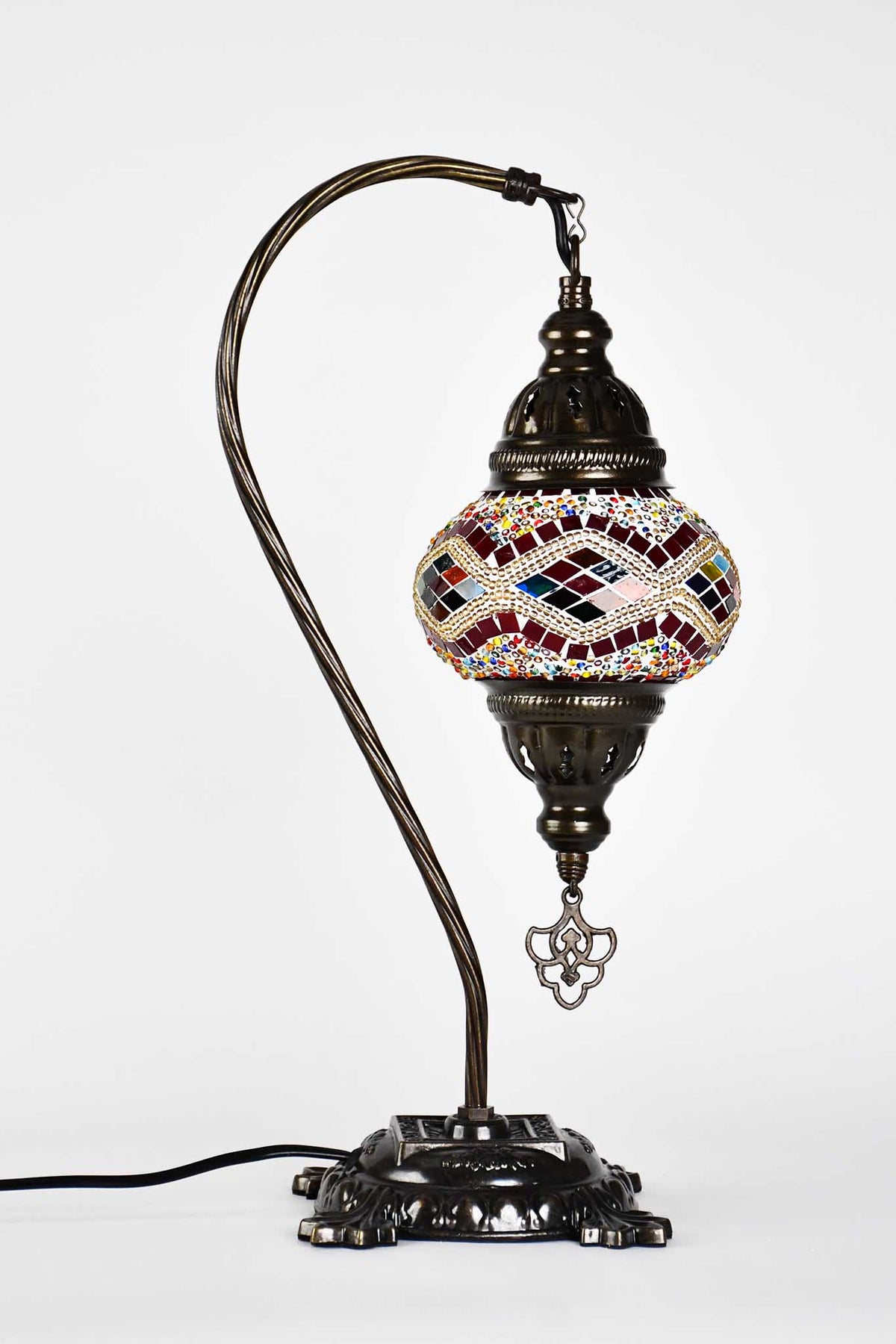 Turkish Lamp Hanging Multicoloured Golden Red Kilim Lighting Sydney Grand Bazaar 