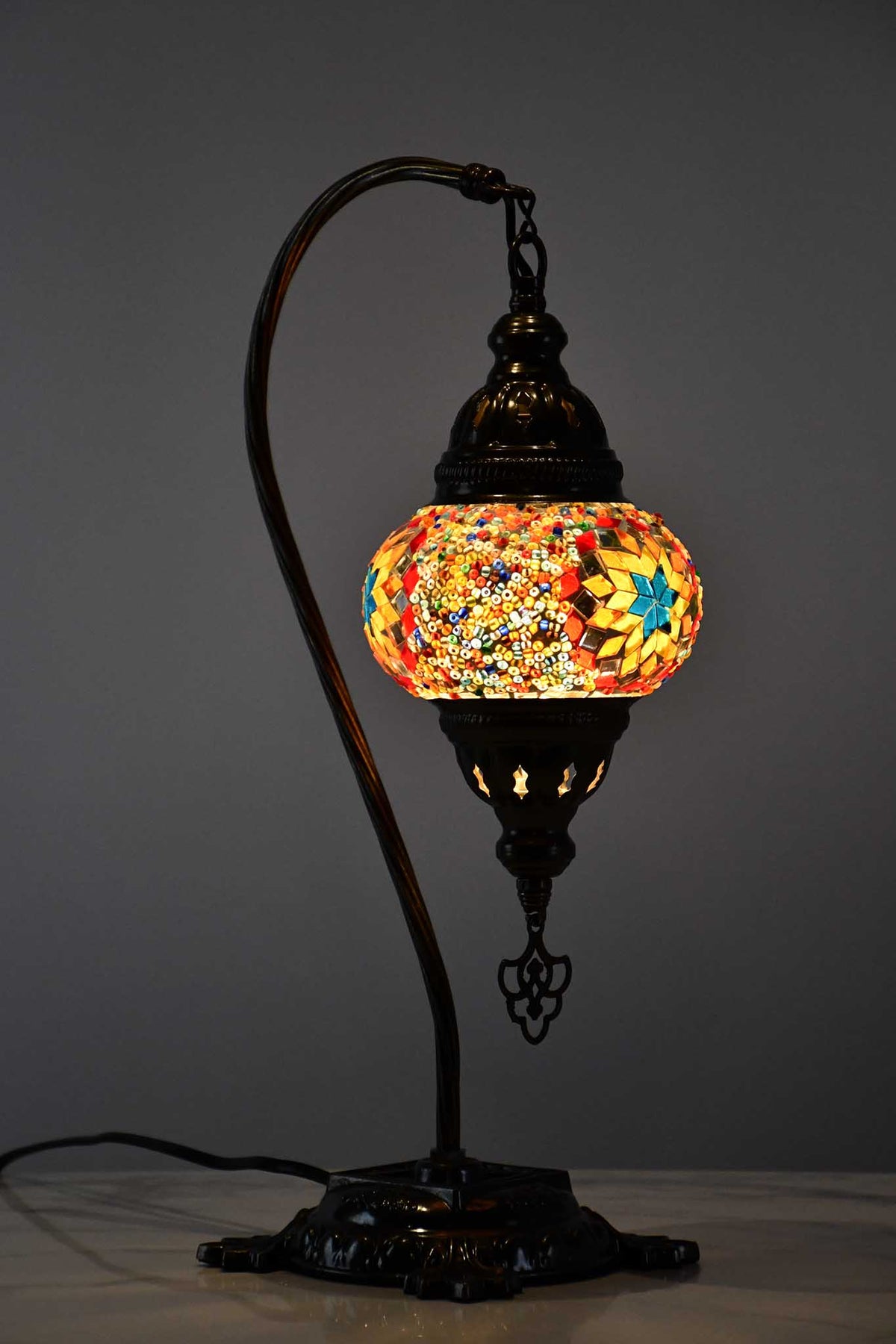 Turkish Lamp Hanging Multicoloured Round Star Beads Lighting Sydney Grand Bazaar 