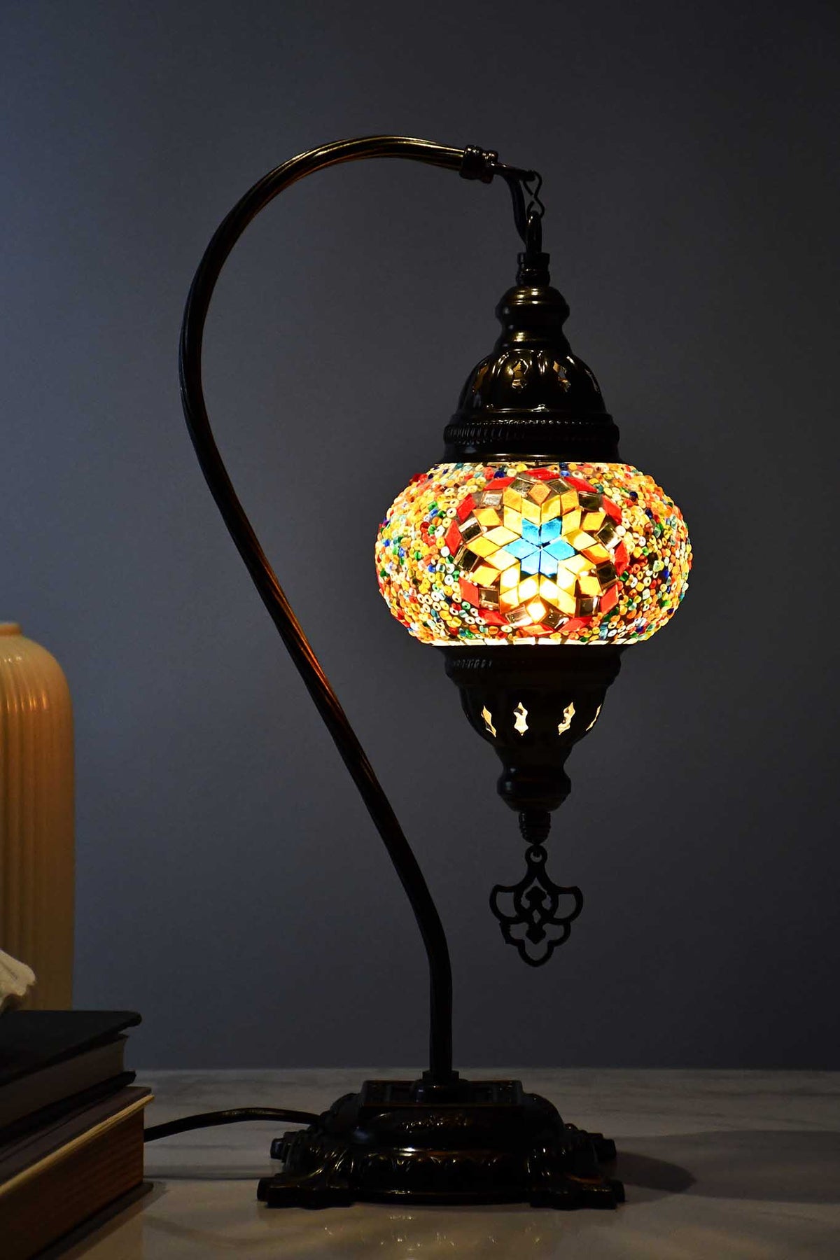 Turkish Lamp Hanging Multicoloured Round Star Beads Lighting Sydney Grand Bazaar 