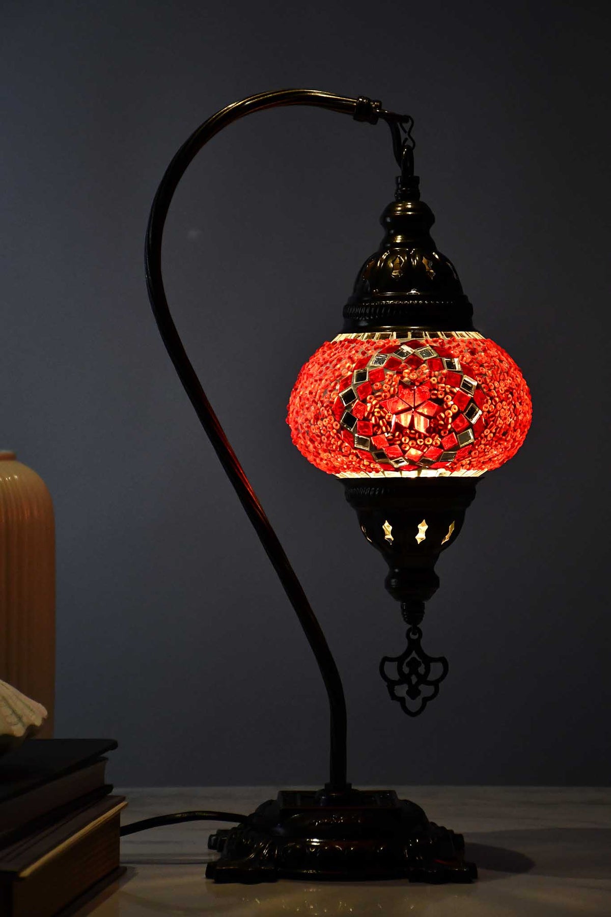 Turkish Lamp Hanging Red Round Star Beads Lighting Sydney Grand Bazaar 