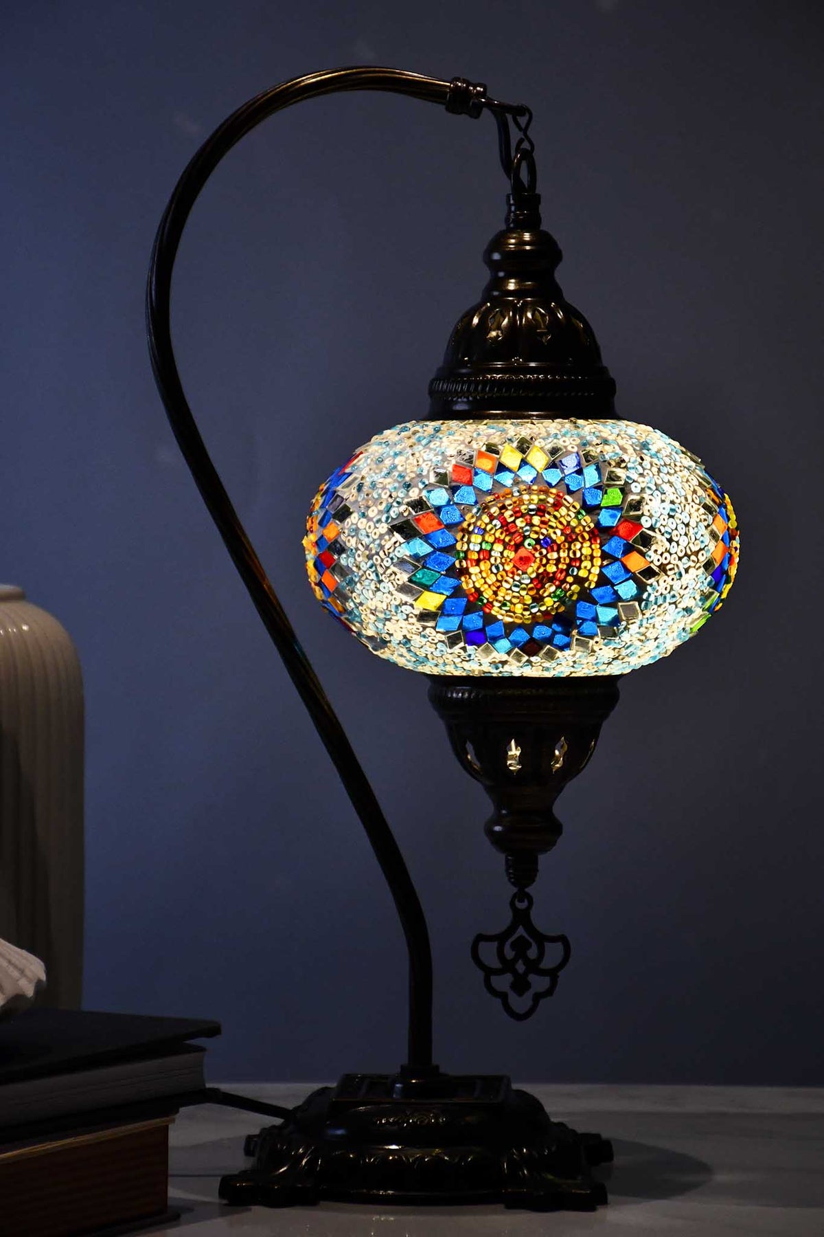 Turkish Lamp Multicoloured Blue Beads Lighting Sydney Grand Bazaar 