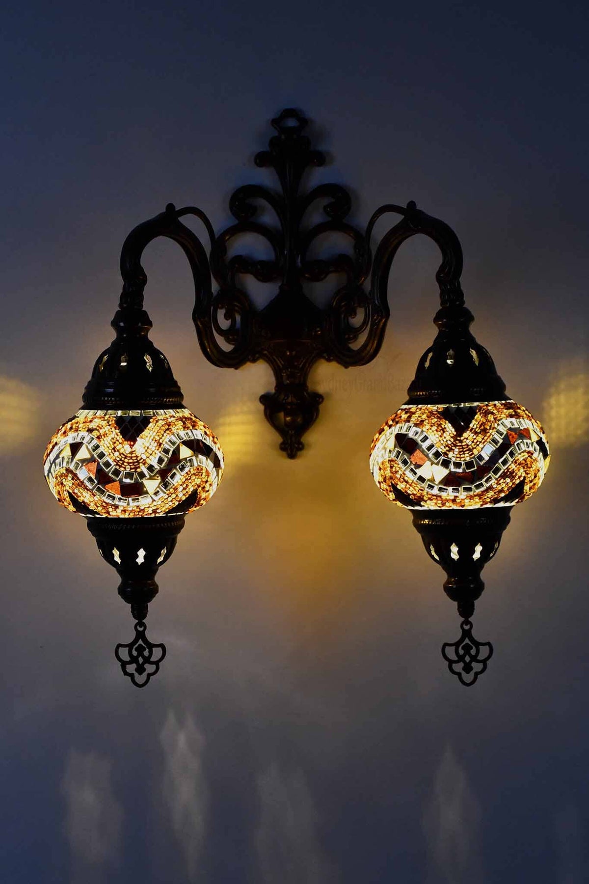 Turkish Light Double Wall Hanging Brown Zigzag Lighting Sydney Grand Bazaar 