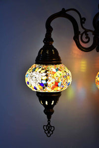 Turkish Light Double Wall Hanging Multicoloured Beads White Lighting Sydney Grand Bazaar 