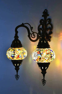 Turkish Light Double Wall Hanging Multicoloured Beads White Lighting Sydney Grand Bazaar 