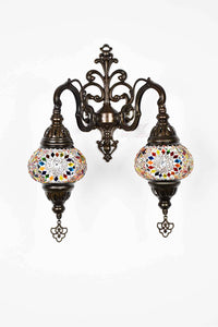 Turkish Light Double Wall Hanging Multicoloured Beads White Lighting Sydney Grand Bazaar 