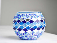 Turkish Mosaic Candle Holder Blue Infinity Design 2 Lighting Sydney Grand Bazaar 