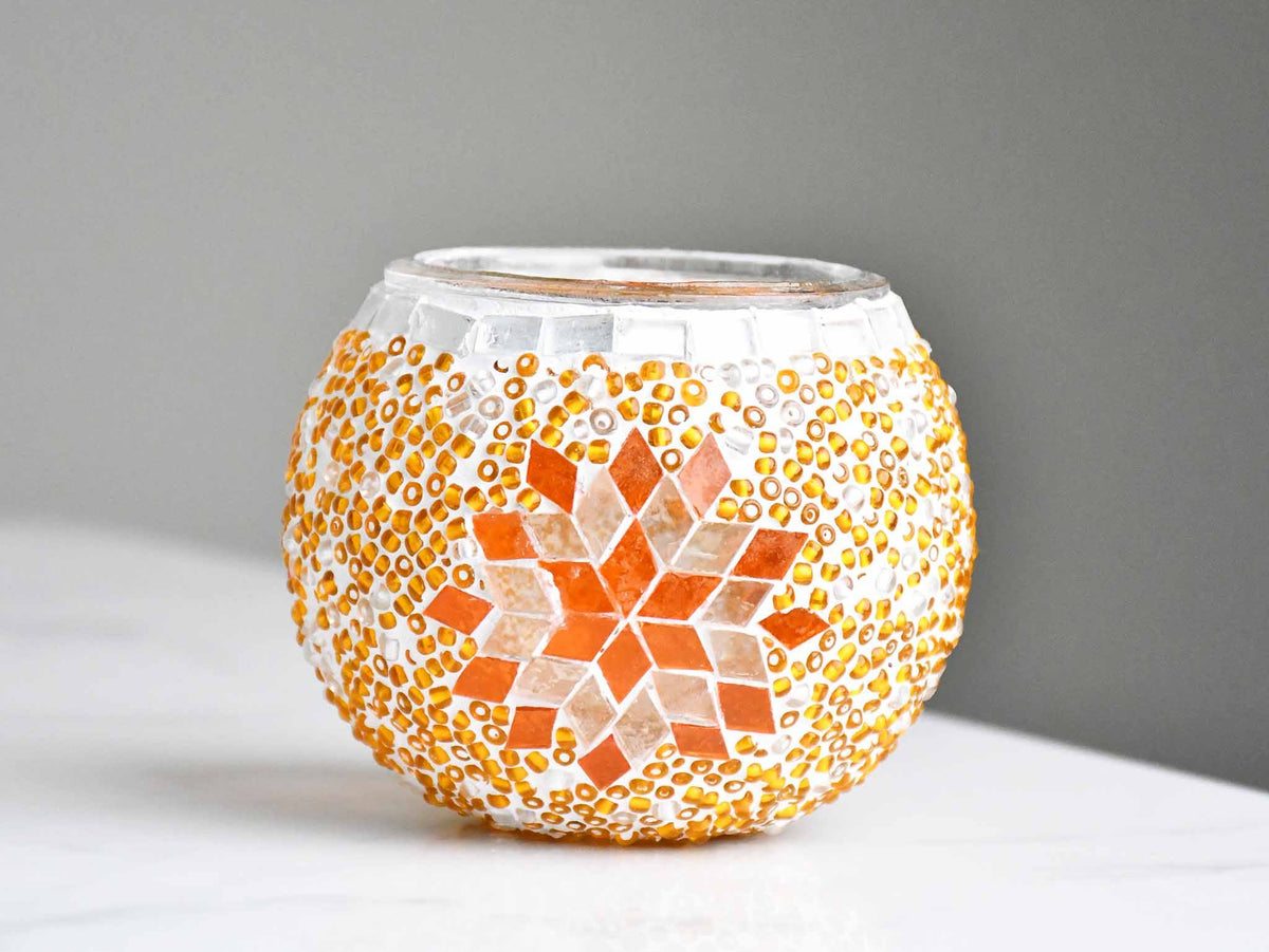 Turkish Mosaic Candle Holder Orange Star Lighting Sydney Grand Bazaar 