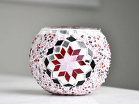 Turkish Mosaic Candle Holder Purple Pink Star Lighting Sydney Grand Bazaar 