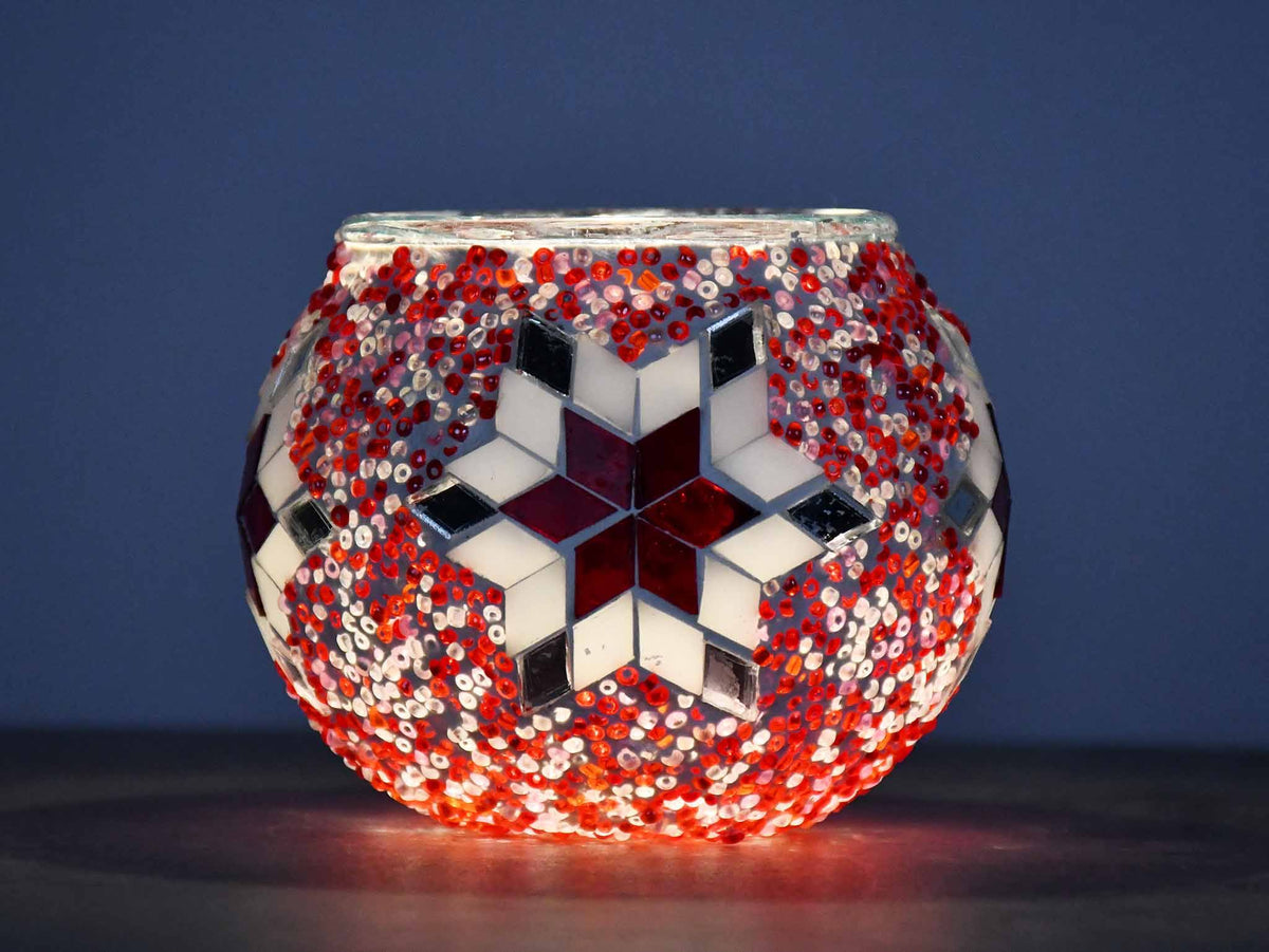 Turkish Mosaic Candle Holder Red Star Lighting Sydney Grand Bazaar 