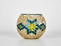 Turkish Mosaic Candle Holder Yellow Green Lighting Sydney Grand Bazaar 