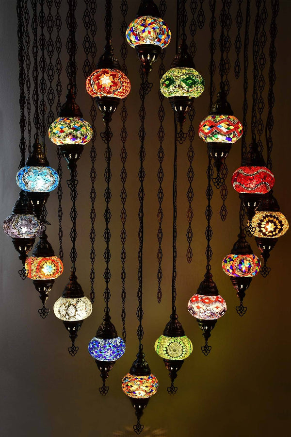 Turkish Mosaic Chandelier Light 16 Globes Lighting Sydney Grand Bazaar 