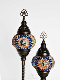 Turkish Mosaic Table Lamp Double X Small Multicolour Blue Orange Lighting Sydney Grand Bazaar 