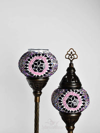 Turkish Mosaic Table Lamp Double X Small Purple Lighting Sydney Grand Bazaar 