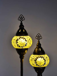 Turkish Mosaic Table Lamp Double X Small Yellow Lighting Sydney Grand Bazaar 