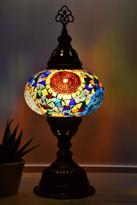 Turkish Mosaic Table Lamp Multicoloured Circle Glass Lighting Sydney Grand Bazaar 