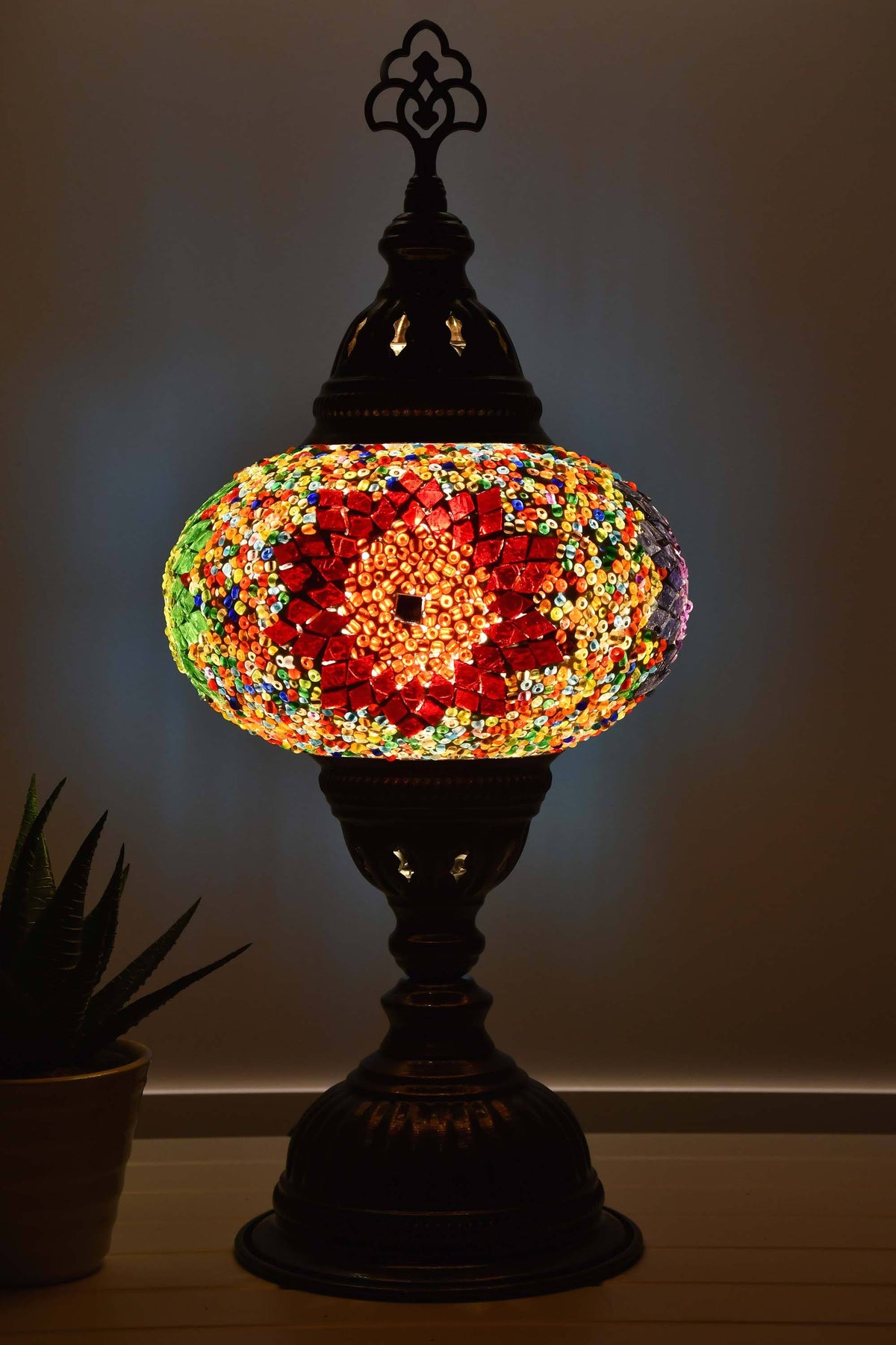 Turkish Mosaic Table Lamp Multicoloured Circle Star Lighting Sydney Grand Bazaar 