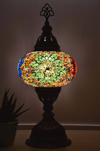 Turkish Mosaic Table Lamp Multicoloured Circle Star Lighting Sydney Grand Bazaar 