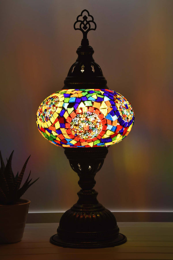 Turkish Mosaic Table Lamp Multicoloured Glass Circle Lighting Sydney Grand Bazaar 