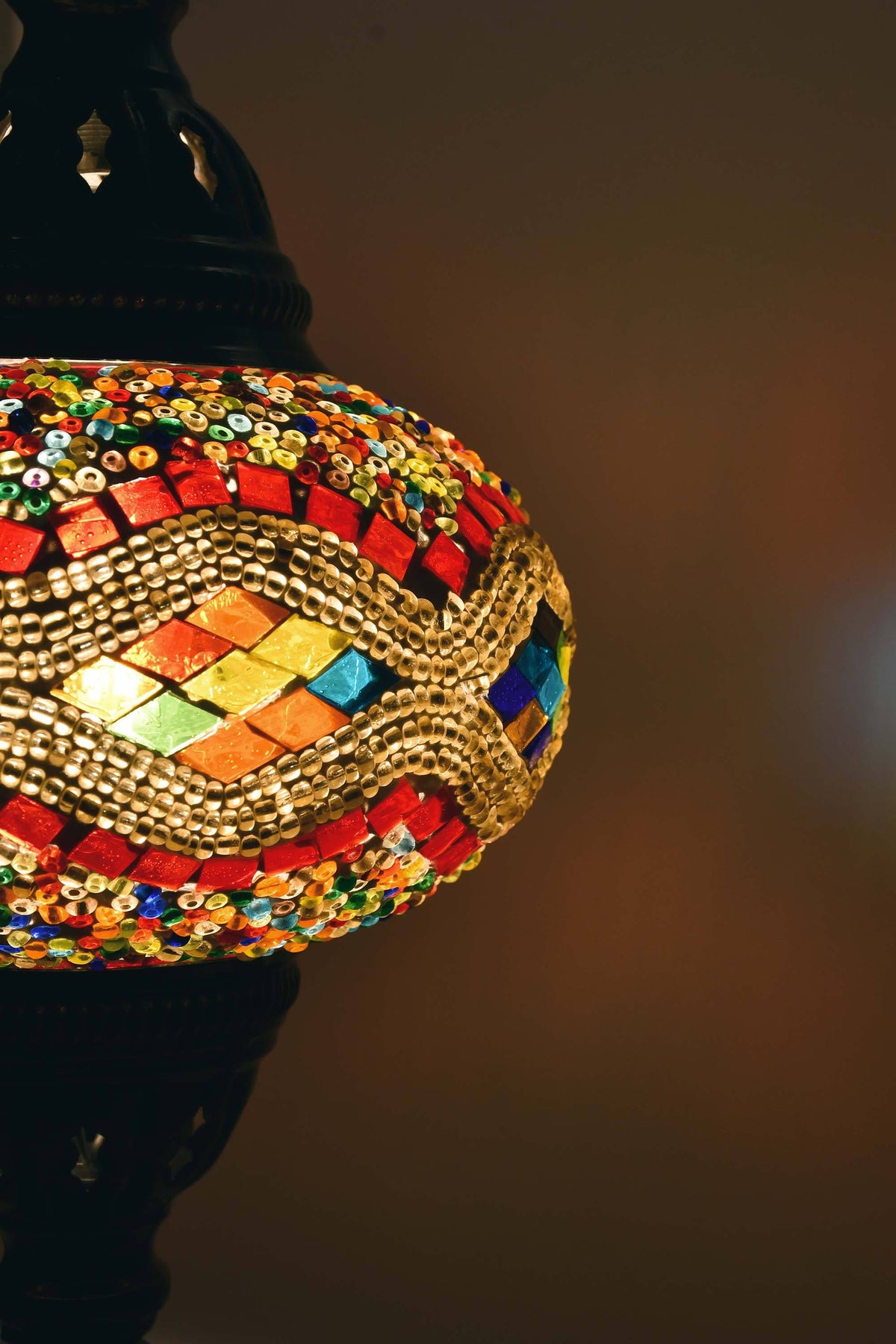 Turkish Mosaic Table Lamp Multicoloured Red Kilim Lighting Sydney Grand Bazaar 