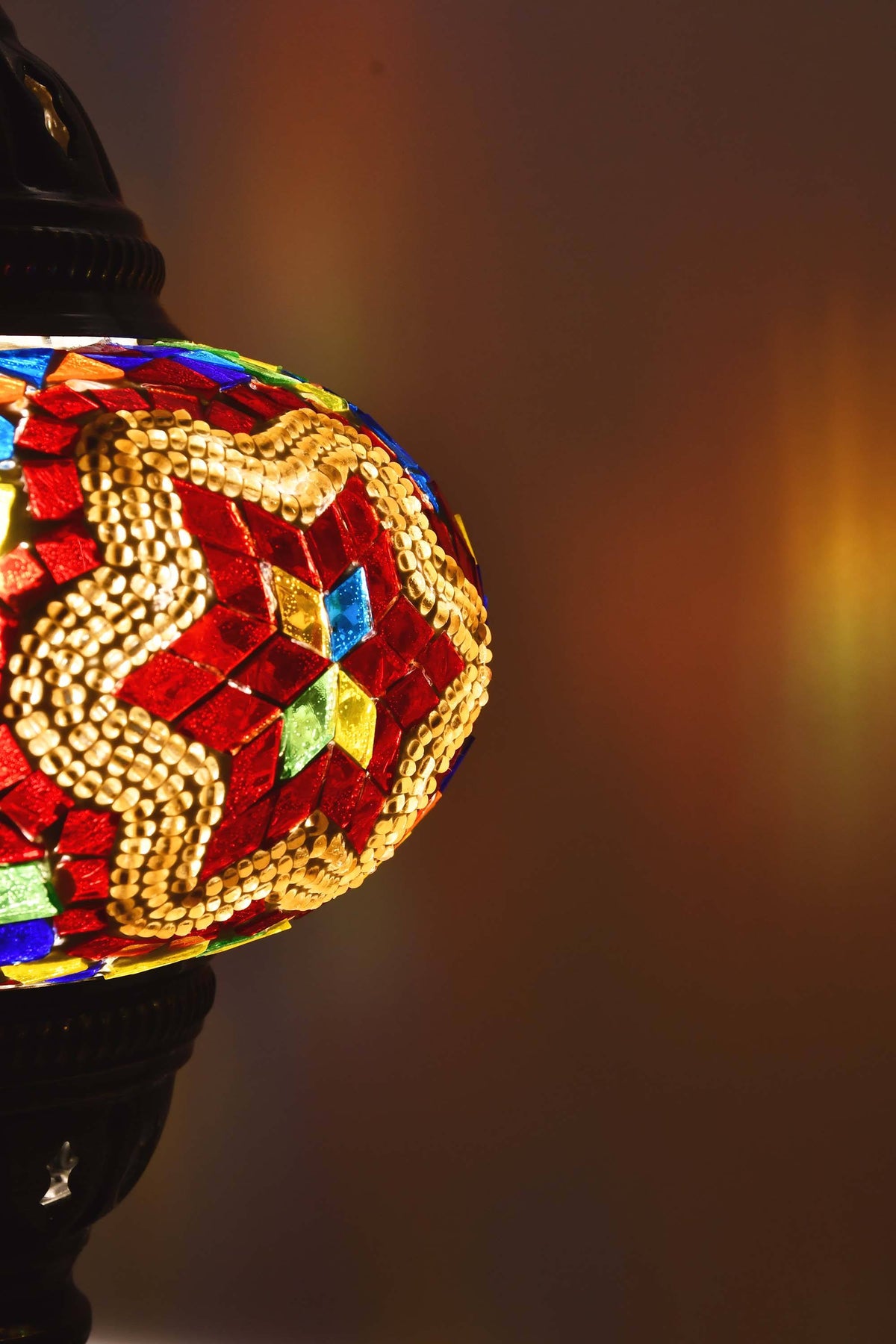 Turkish Mosaic Table Lamp Multicoloured Red Star Lighting Sydney Grand Bazaar 