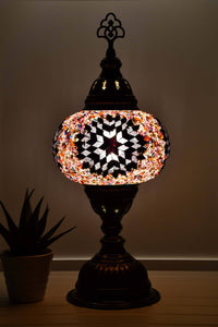 Turkish Mosaic Table Lamp Purple Pink Star Beads Lighting Sydney Grand Bazaar 