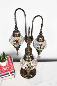 Turkish Mosaic Table Lamp Triple Medium Colourful Beads Star Lighting Sydney Grand Bazaar 