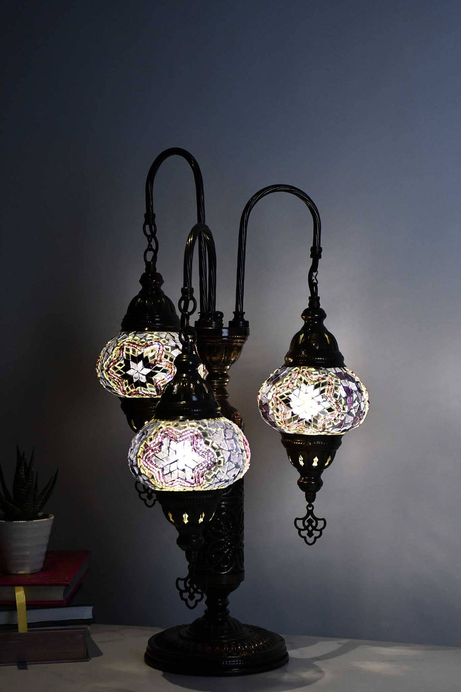 Purple and deals gold lamp