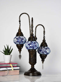 Turkish Mosaic Table Lamp Triple X Small Blue Star Lighting Sydney Grand Bazaar 