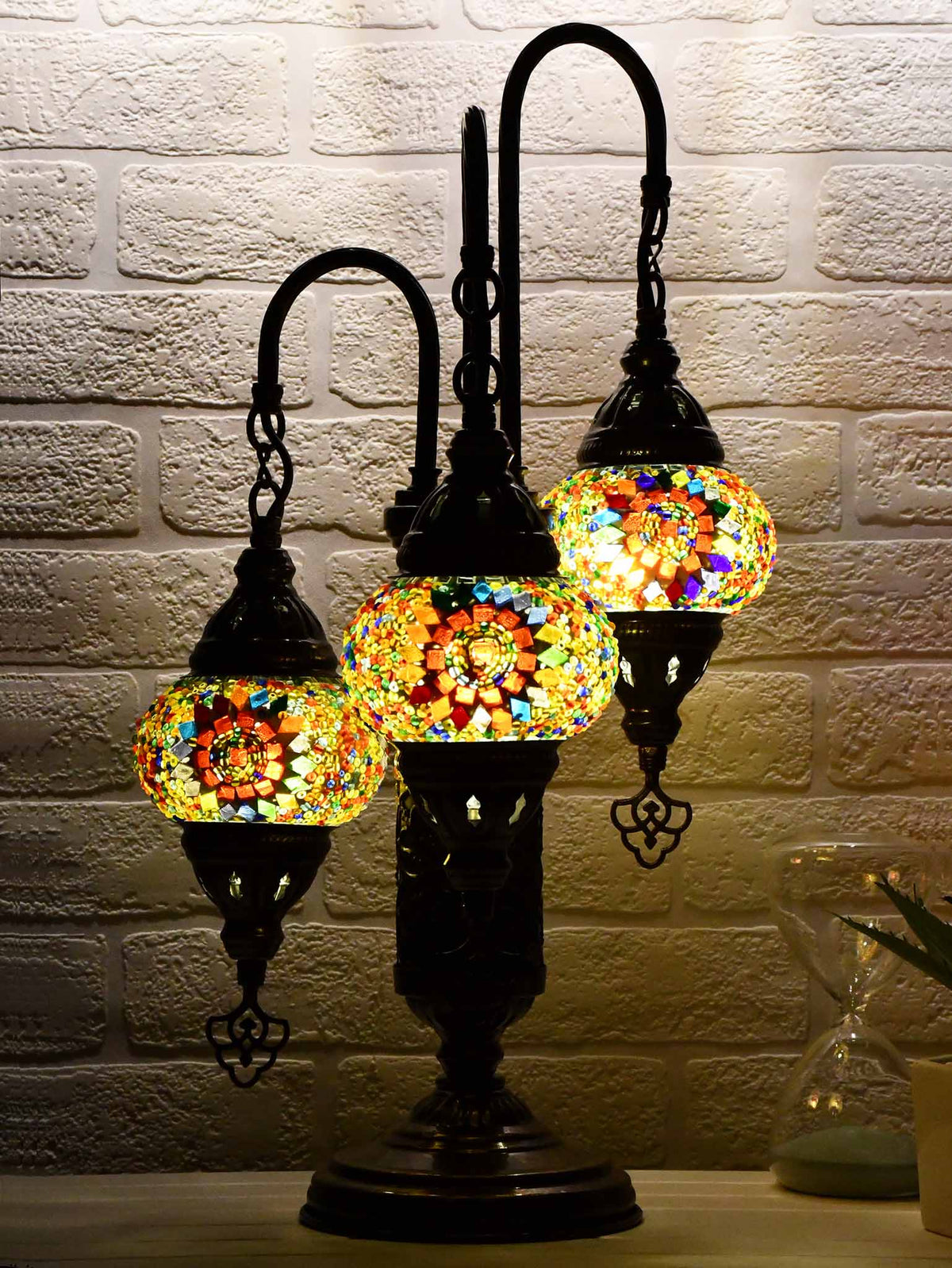 Turkish Mosaic Table Lamp Triple X Small Colourful Circle Beads Lighting Sydney Grand Bazaar 