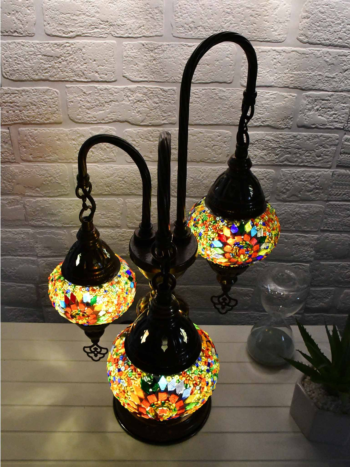 Turkish Mosaic Table Lamp Triple X Small Colourful Circle Beads Lighting Sydney Grand Bazaar 