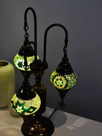 Turkish Mosaic Table Lamp Triple X Small Green Mixed Lighting Sydney Grand Bazaar 