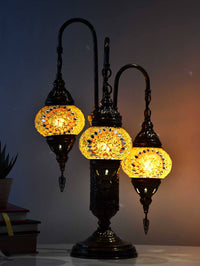 Turkish Mosaic Table Lamp Triple X Small Orange Star Lighting Sydney Grand Bazaar 