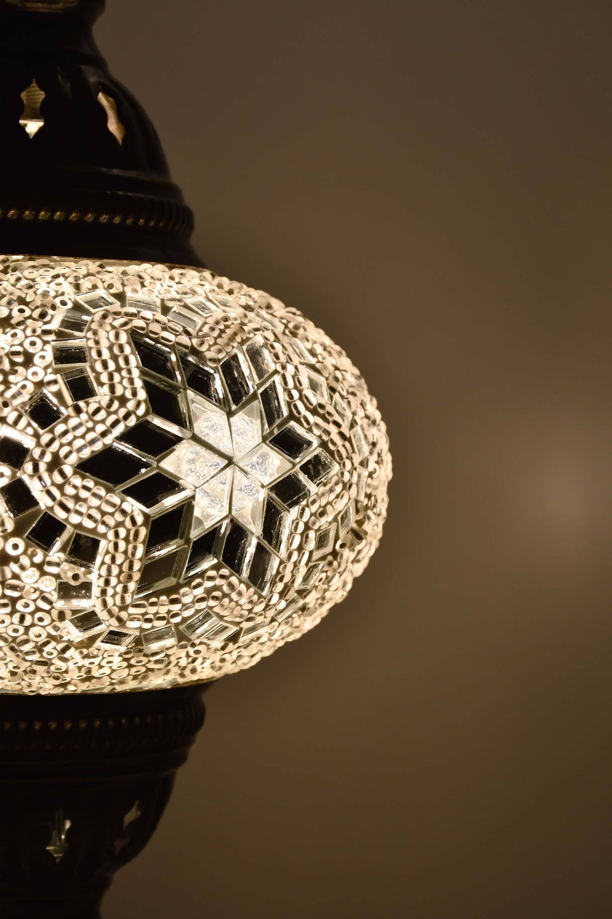 Turkish Mosaic Table Lamp White Star Beads Lighting Sydney Grand Bazaar 