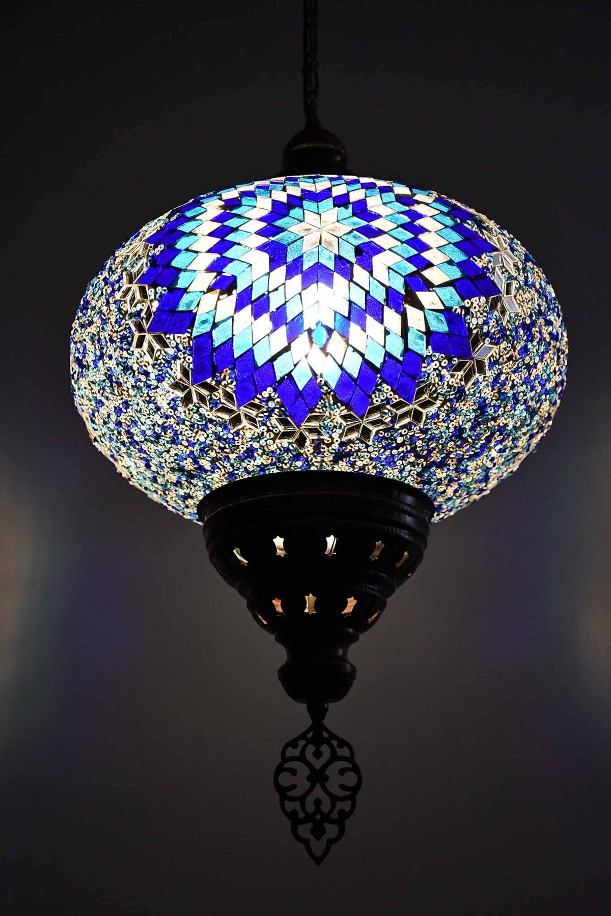 Turkish Pendant Light Blue Beads Star B5 Lighting Sydney Grand Bazaar 