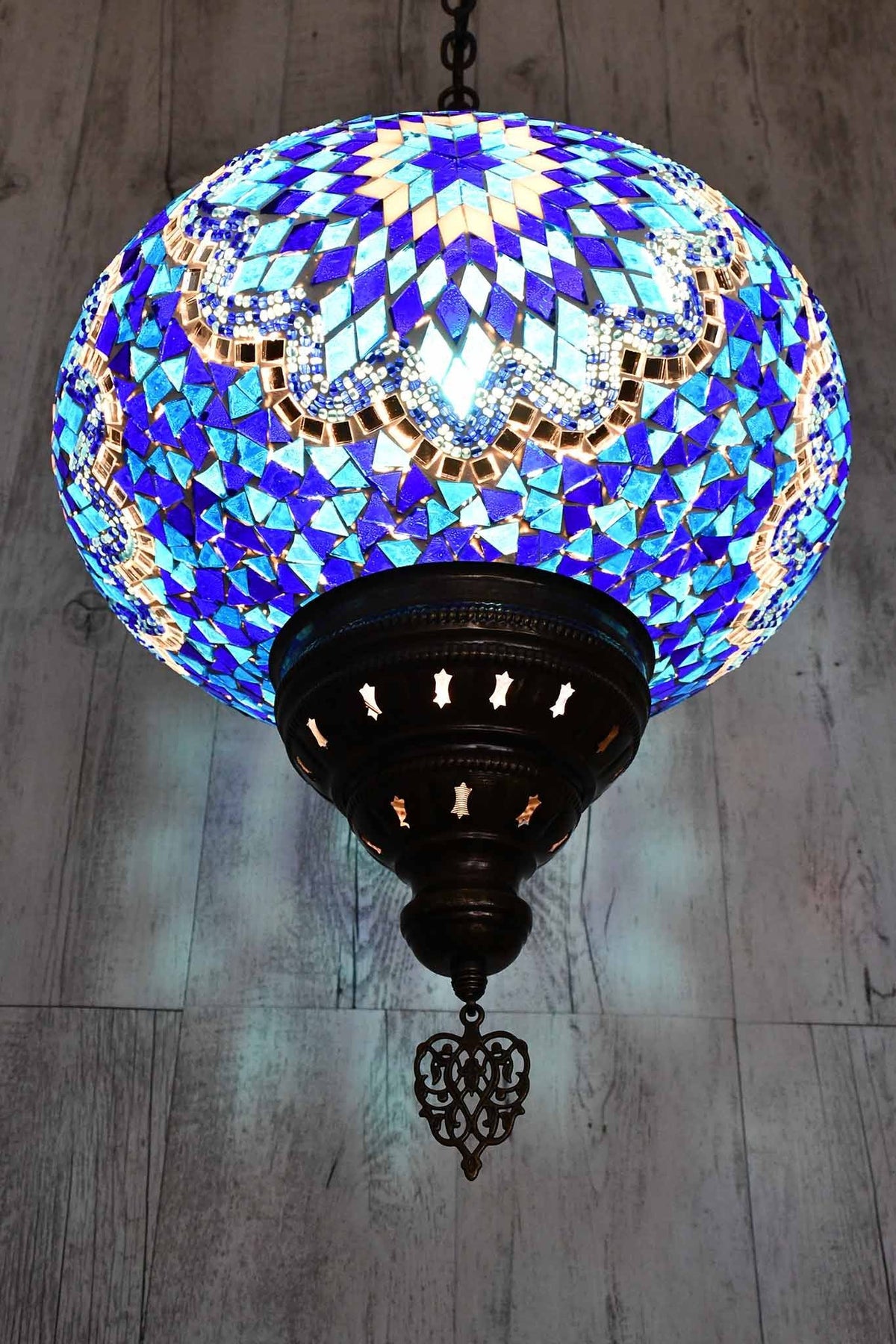 Turkish Pendant Light Blue Mosaic Star B5 Lighting Sydney Grand Bazaar 