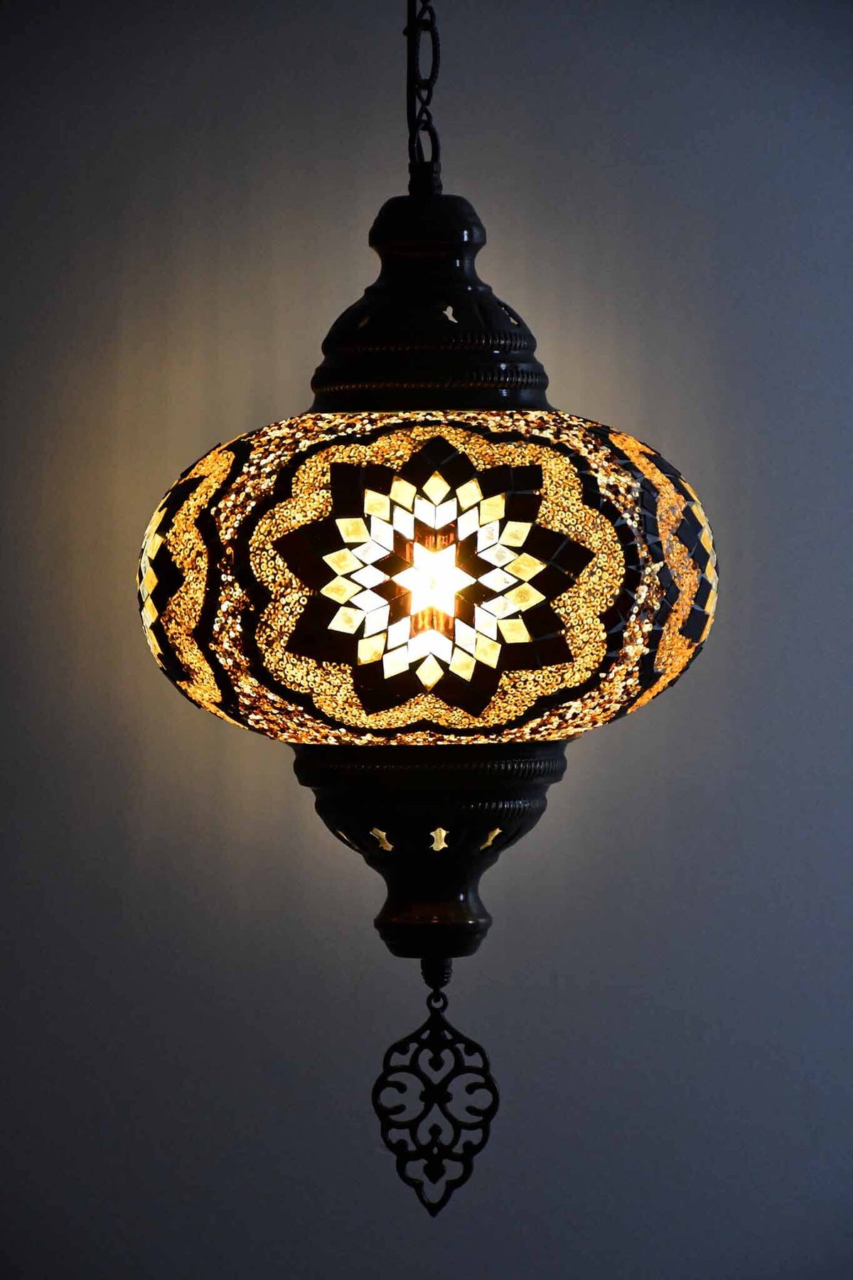 Turkish Pendant Light Brown Beads Flower Design B4 Lighting Sydney Grand Bazaar 