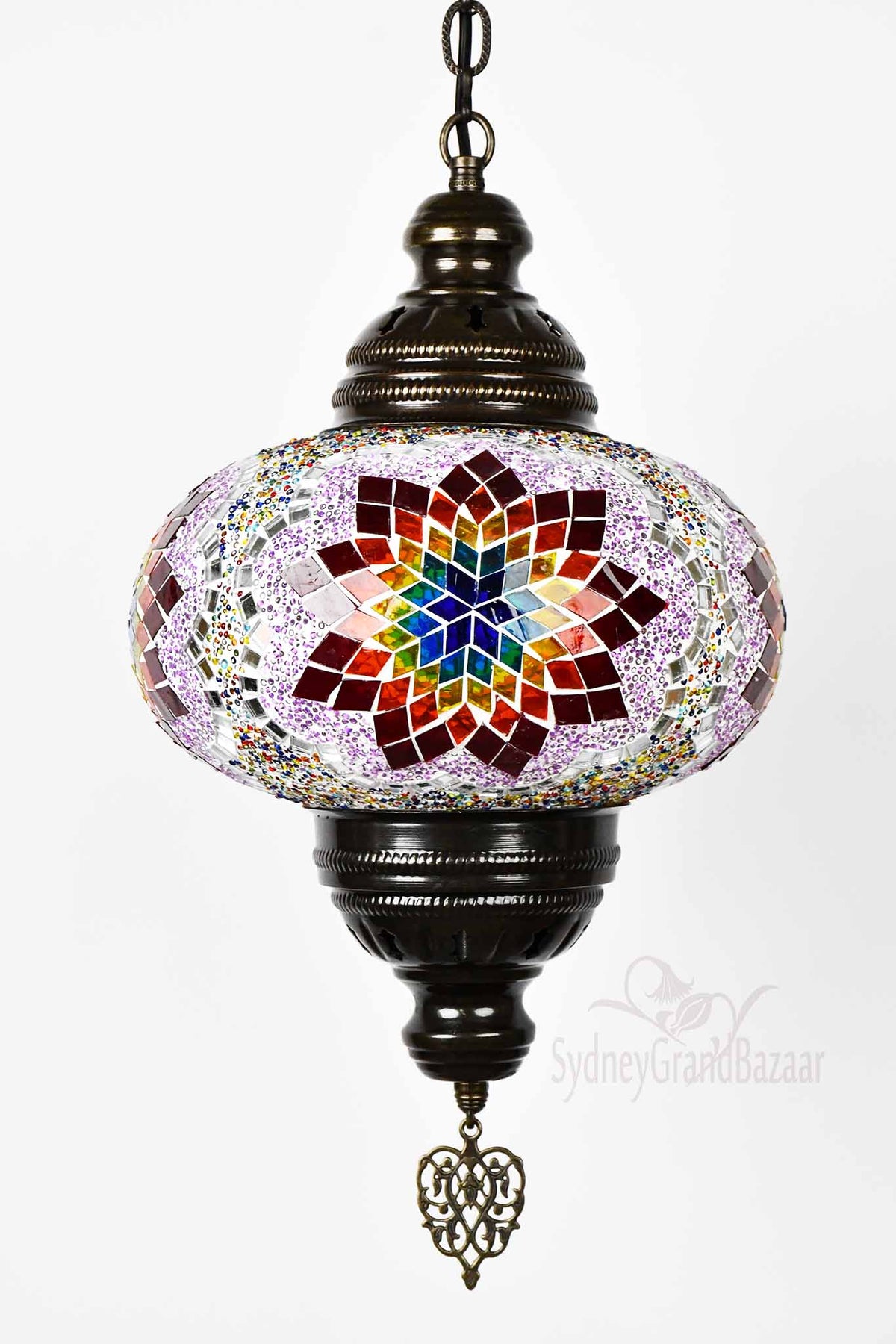 Turkish Pendant Light Colourful Star Pink Beads B4 Lighting Sydney Grand Bazaar 