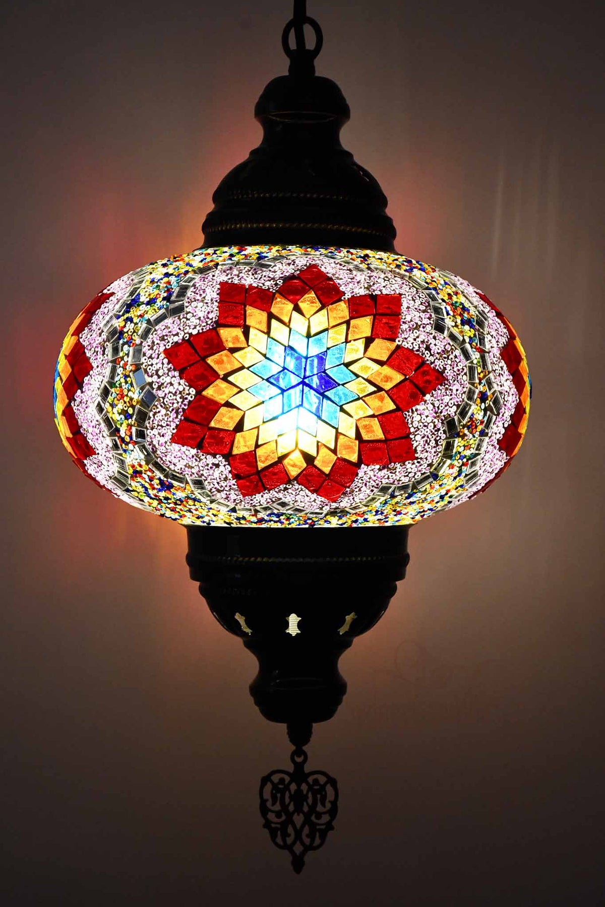 Turkish Pendant Light Colourful Star Pink Beads B4 Lighting Sydney Grand Bazaar 