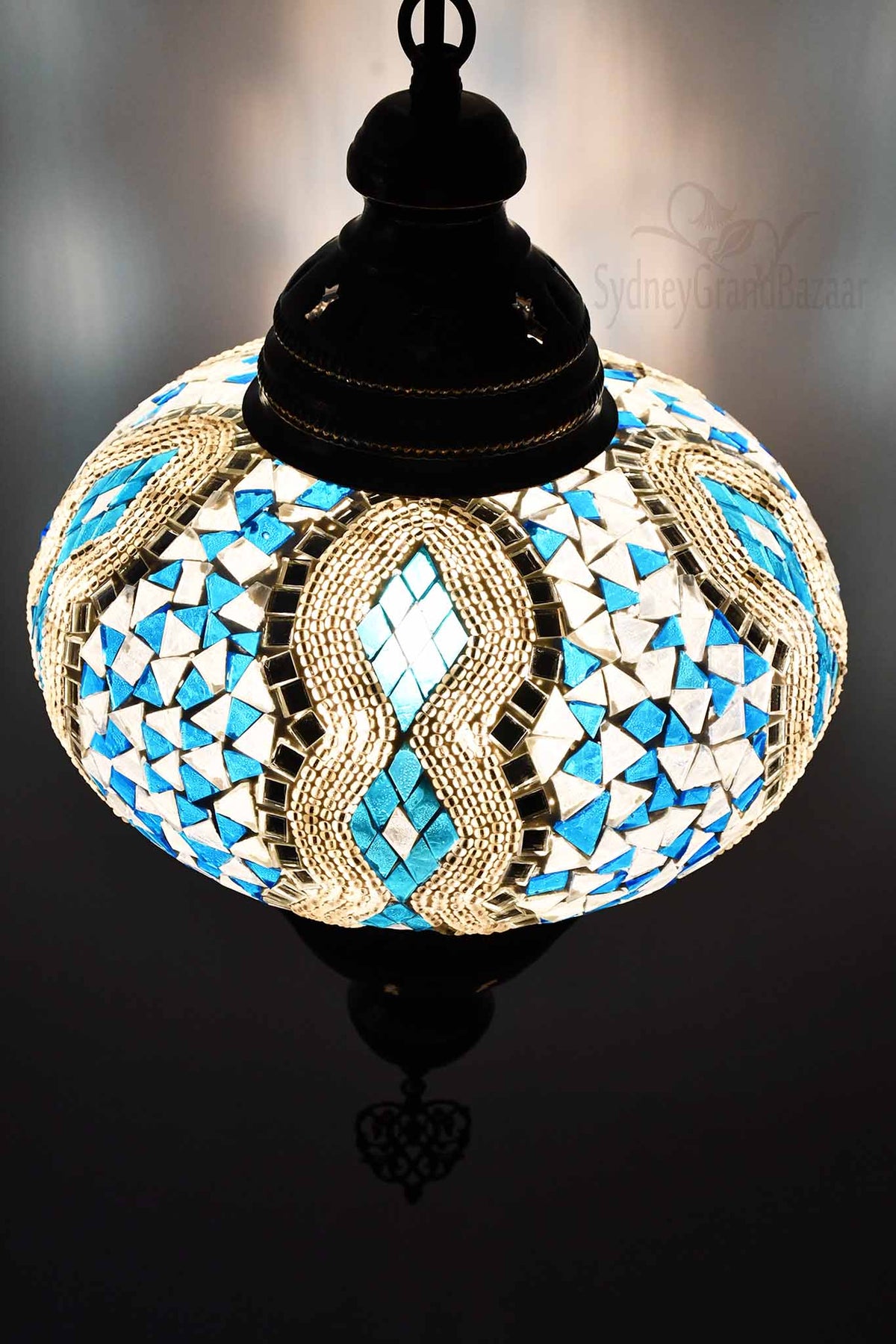 Turkish Pendant Light Diamond Design Turquoise B4 Lighting Sydney Grand Bazaar 