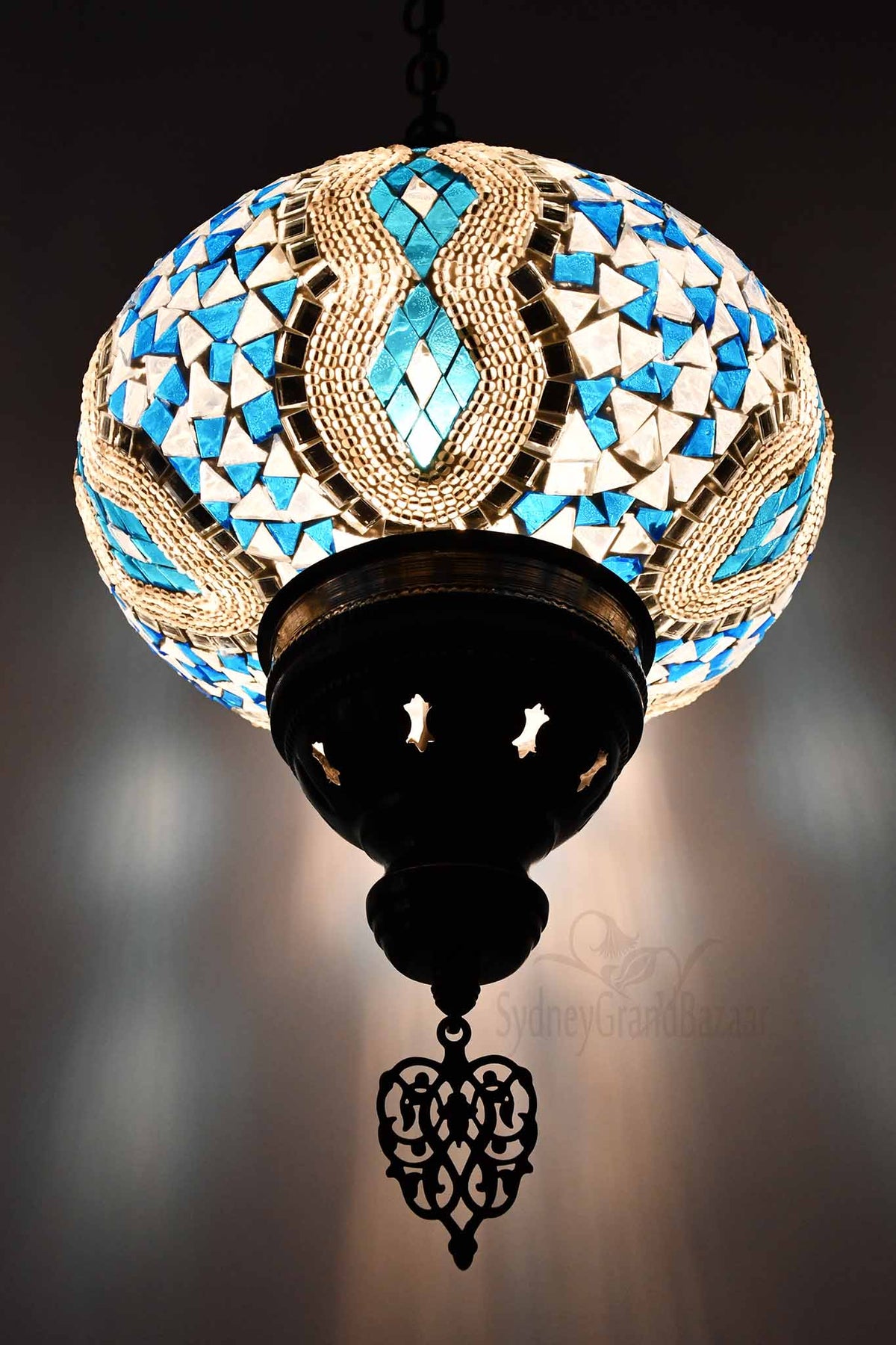 Turkish Pendant Light Diamond Design Turquoise B4 Lighting Sydney Grand Bazaar 