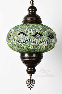 Turkish Pendant Light Long Kilim Design Green B4 Lighting Sydney Grand Bazaar 