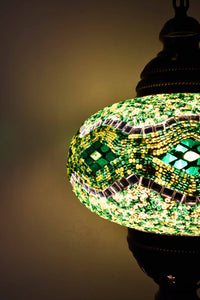 Turkish Pendant Light Long Kilim Design Green B4 Lighting Sydney Grand Bazaar 