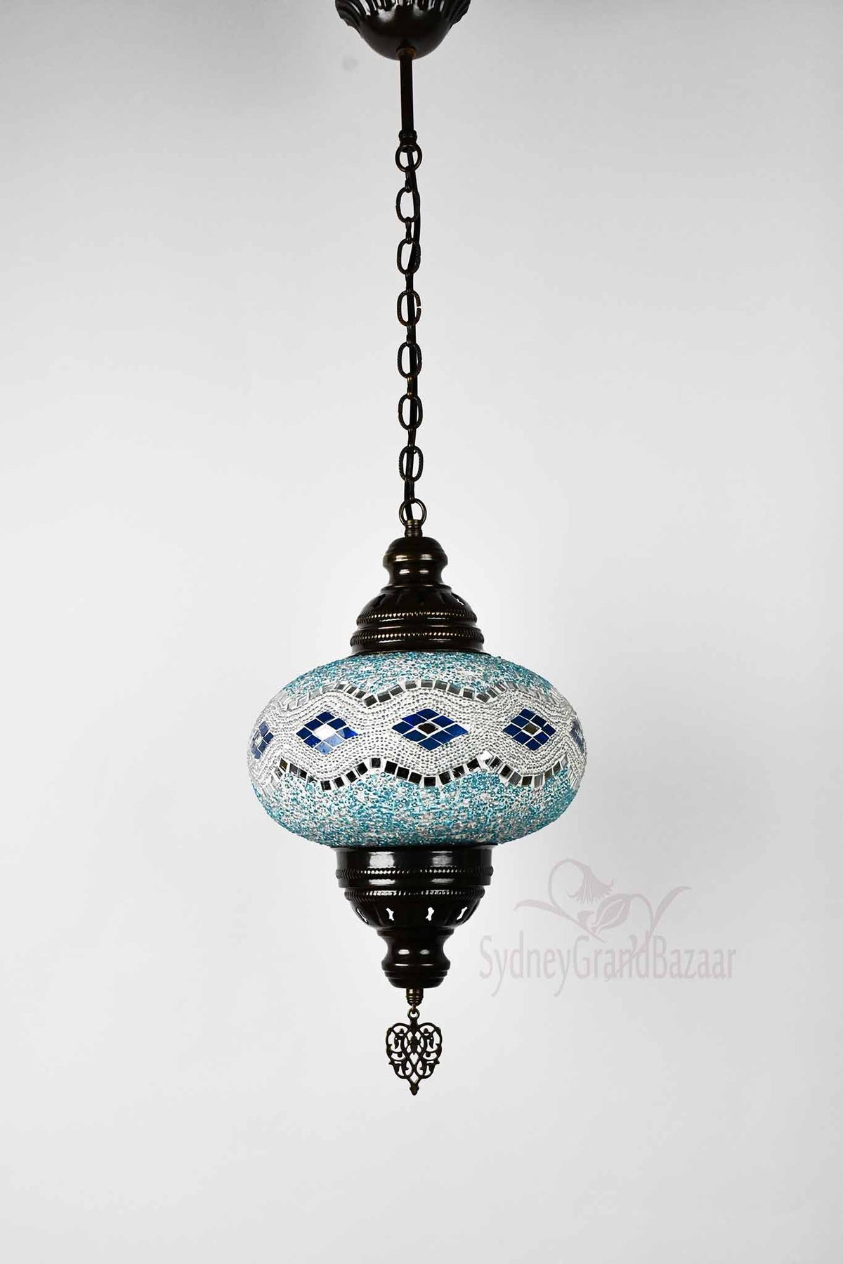 Turkish Pendant Light Long Kilim Turquoise B4 Lighting Sydney Grand Bazaar 