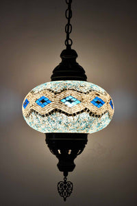 Turkish Pendant Light Long Kilim Turquoise B4 Lighting Sydney Grand Bazaar 